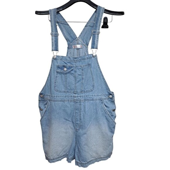 Y2K No Boundaries Womens Denim Overall Shorts Romper XXL (19) Light Wash Jean - Picture 1 of 8